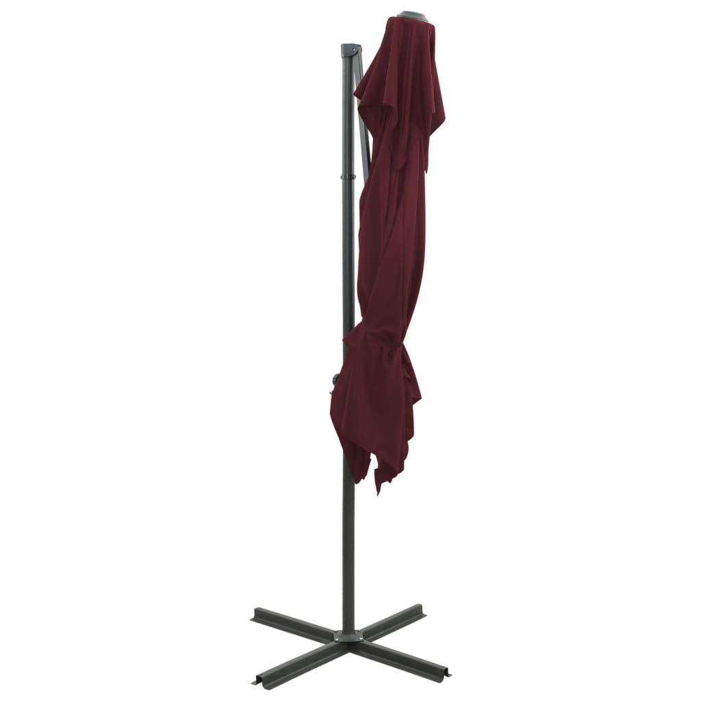 vidaXL Cantilever Garden Parasol with Double Top Bordeaux Red 250x250 cm