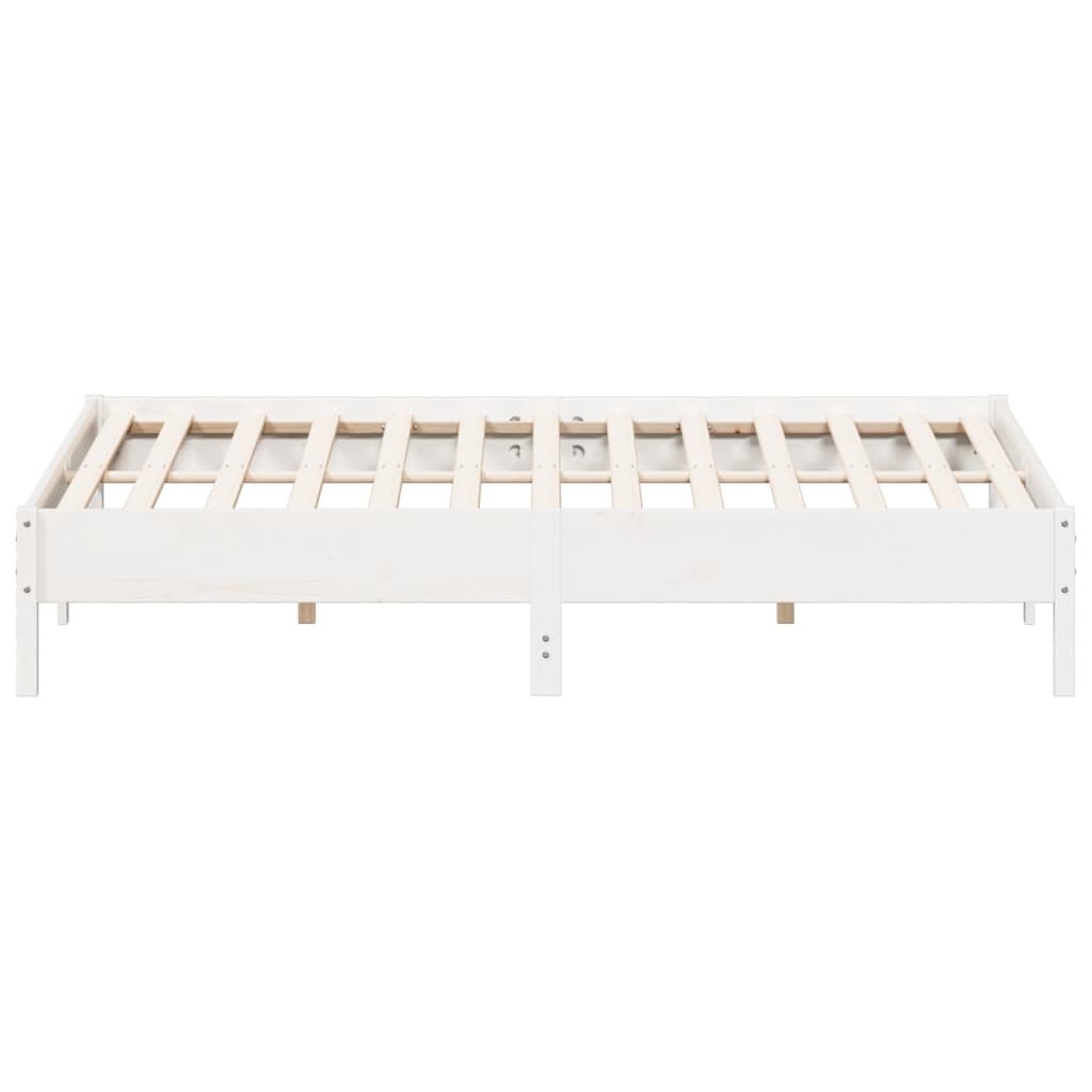 vidaXL Bed Frame without Mattress White 180x200 cm Super King Solid Wood Pine