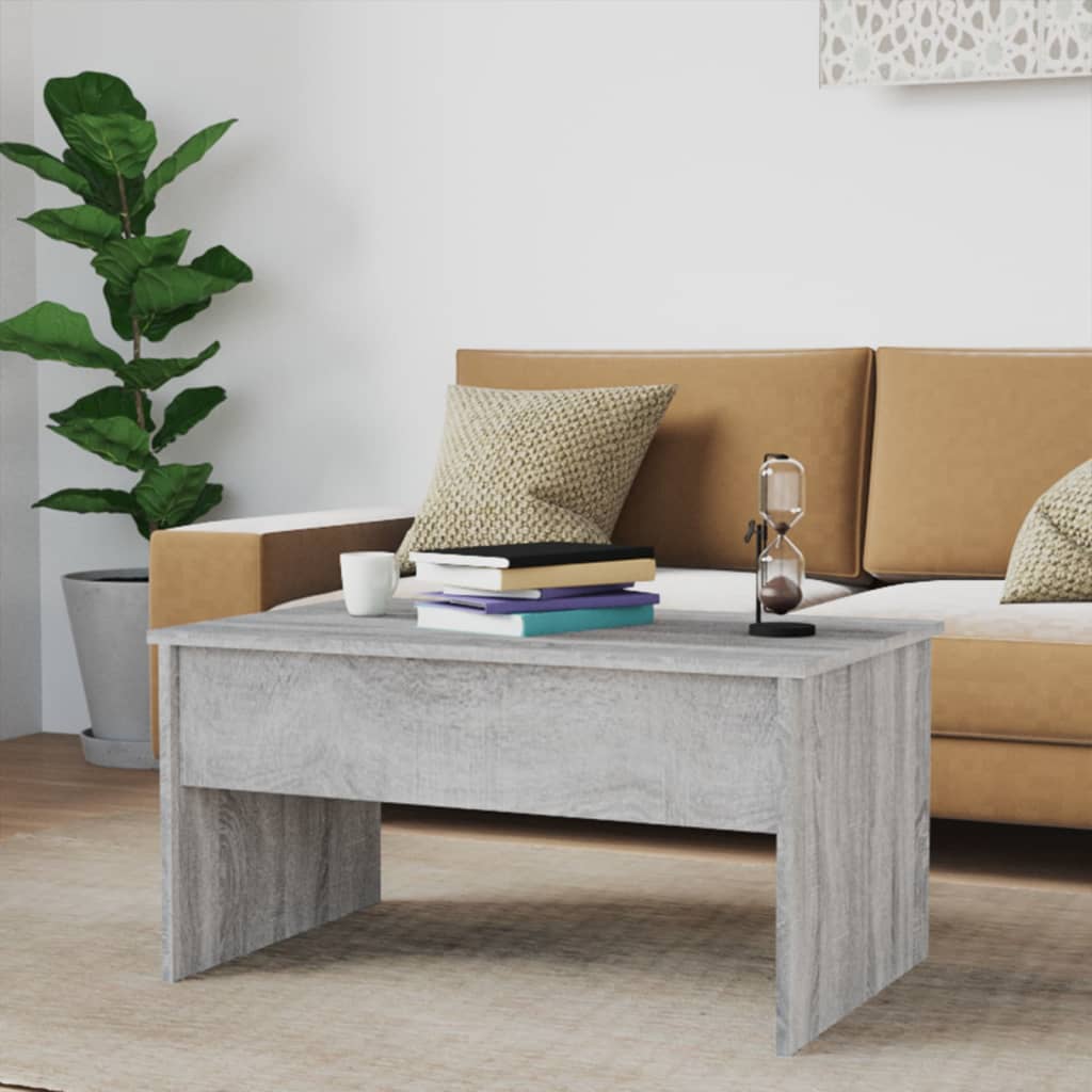 vidaXL Coffee Table Grey Sonoma 80x50.5x41.5 cm Engineered Wood