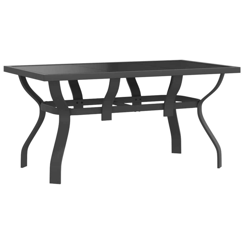 vidaXL 5 Piece Garden Dining Set Grey and Black