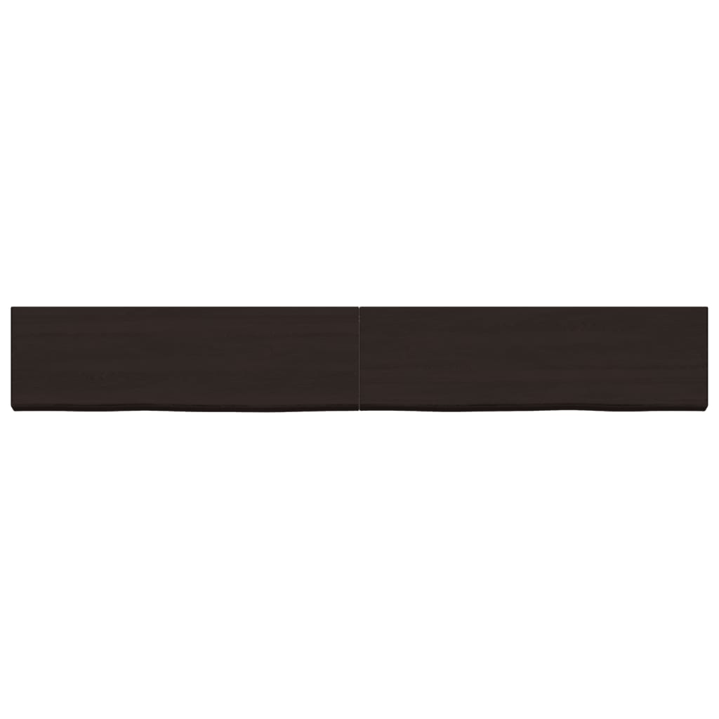 vidaXL Wall Shelf Dark Brown 200x30x(2-6) cm Treated Solid Wood Oak