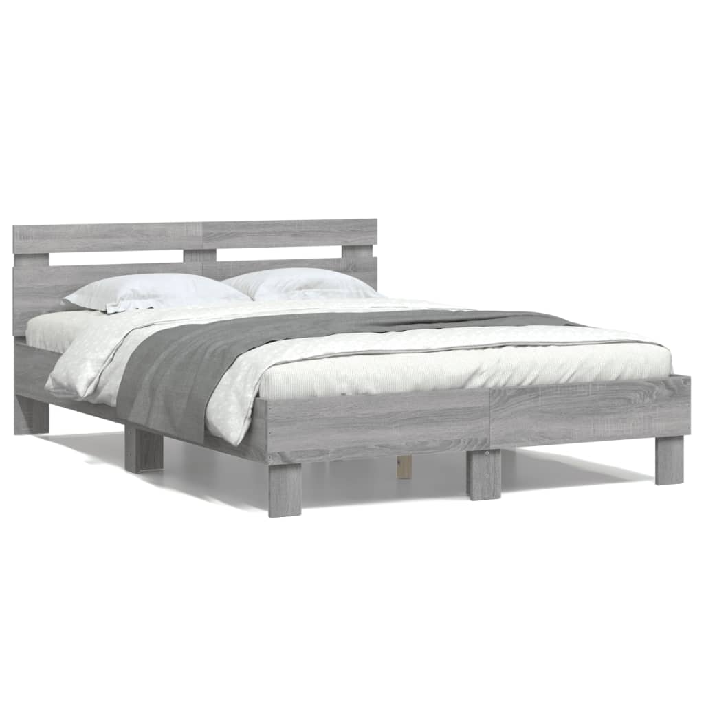 vidaXL Bed Frame without Mattress Grey Sonoma 120x200 cm