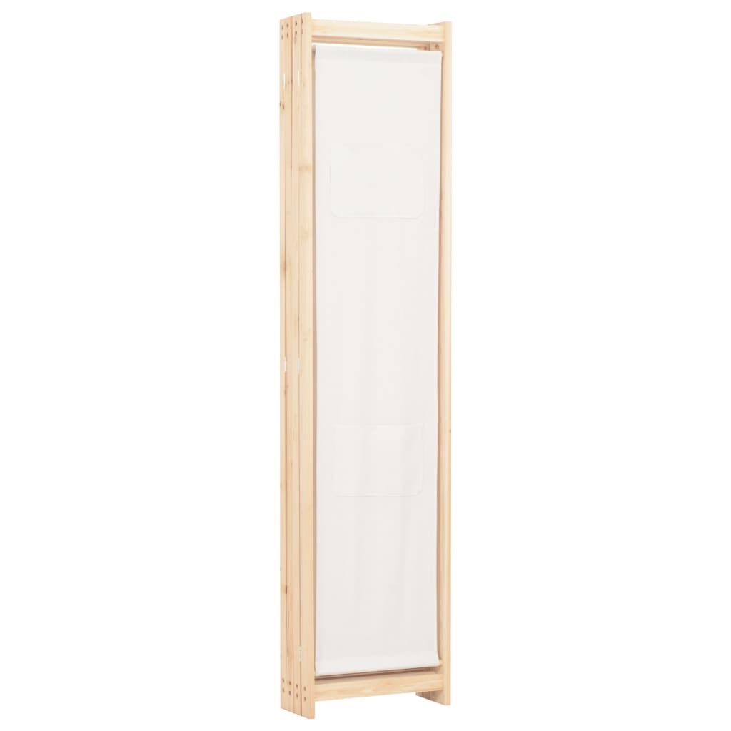 vidaXL 4-Panel Room Divider Cream 160x170x4 cm Fabric