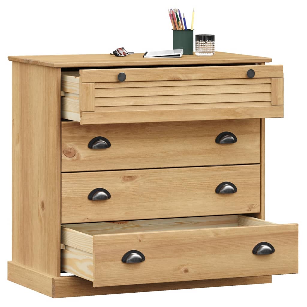 vidaXL Chest of Drawers VIGO 80x40x76 cm Solid Wood Pine