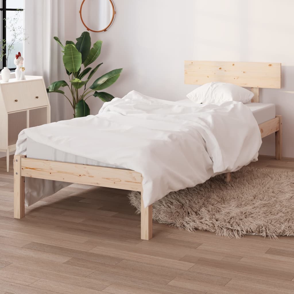 vidaXL Bed Frame without Mattress Solid Wood Pine Single