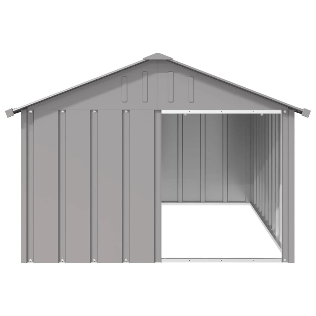 vidaXL Dog House Grey 116.5x153x81.5 cm Galvanised Steel