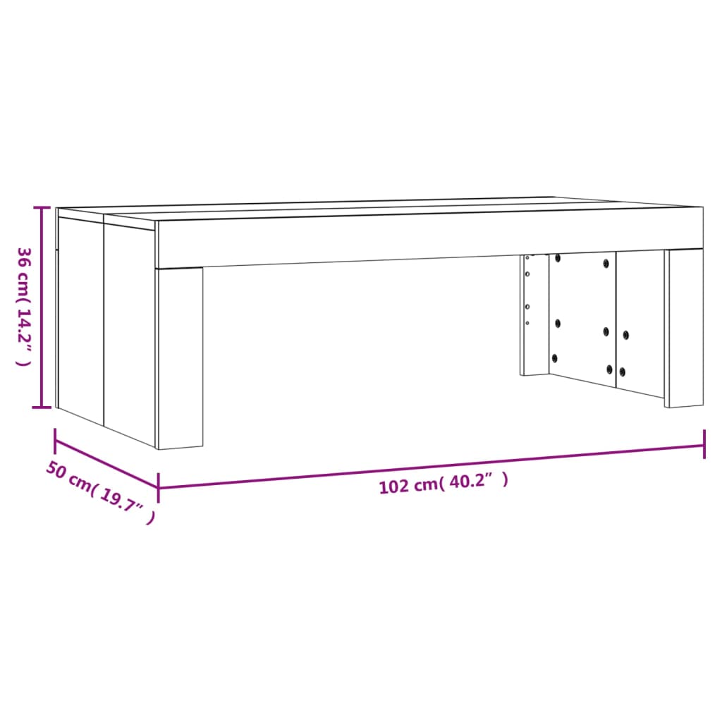 vidaXL Coffee Table Sonoma Oak 102x50x36 cm Engineered Wood