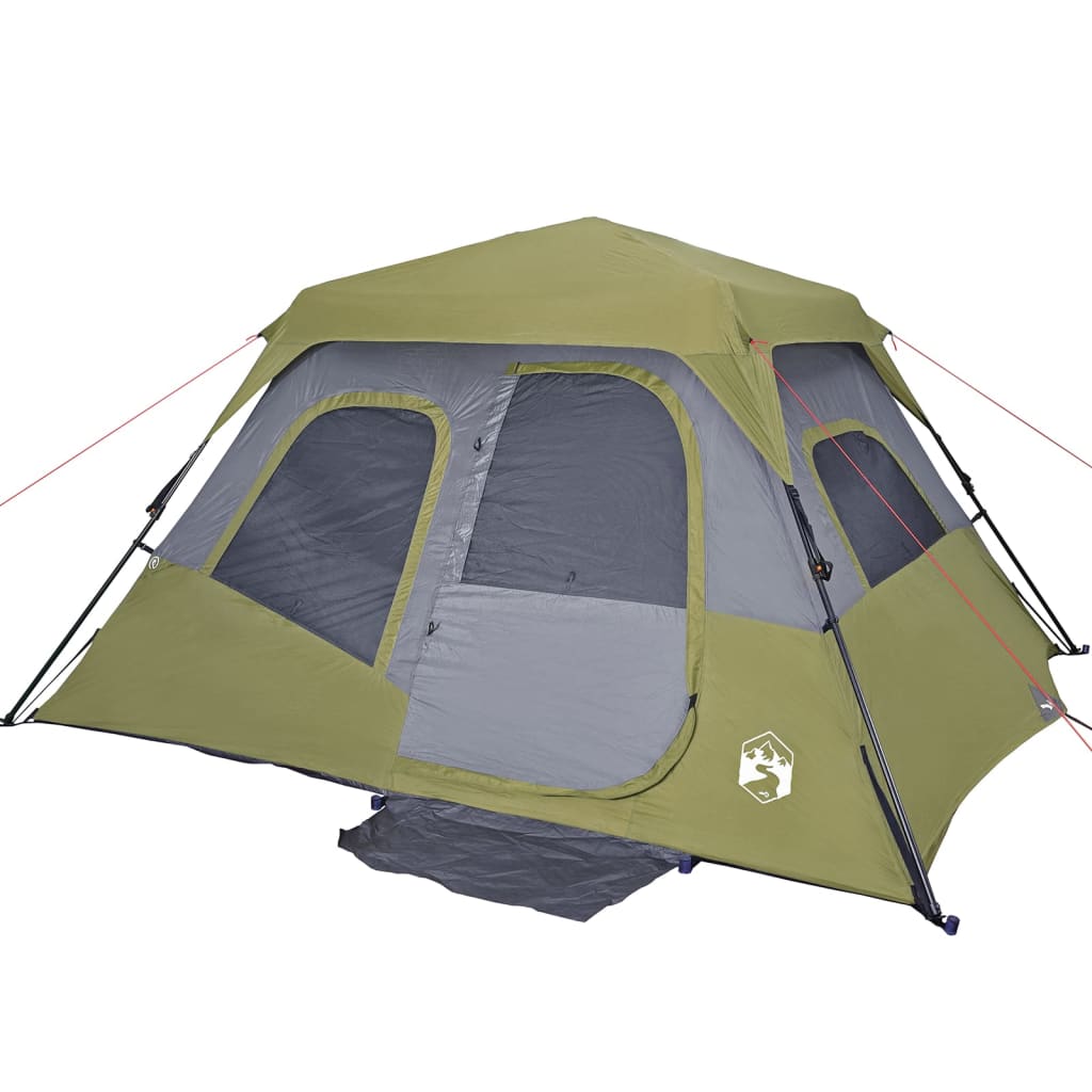 vidaXL Family Tent 6-Person Green Quick Release Waterproof