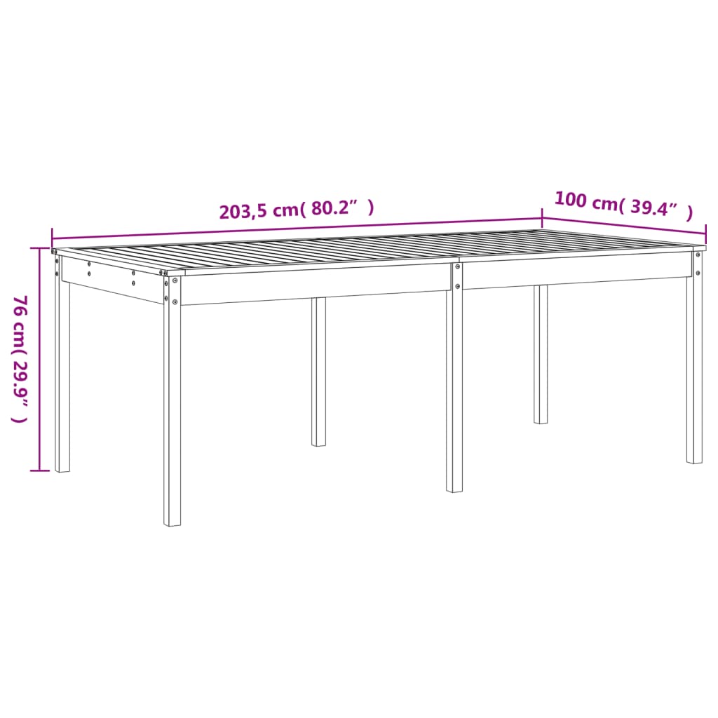 vidaXL 17 Piece Garden Dining Set Honey Brown Solid Wood Pine