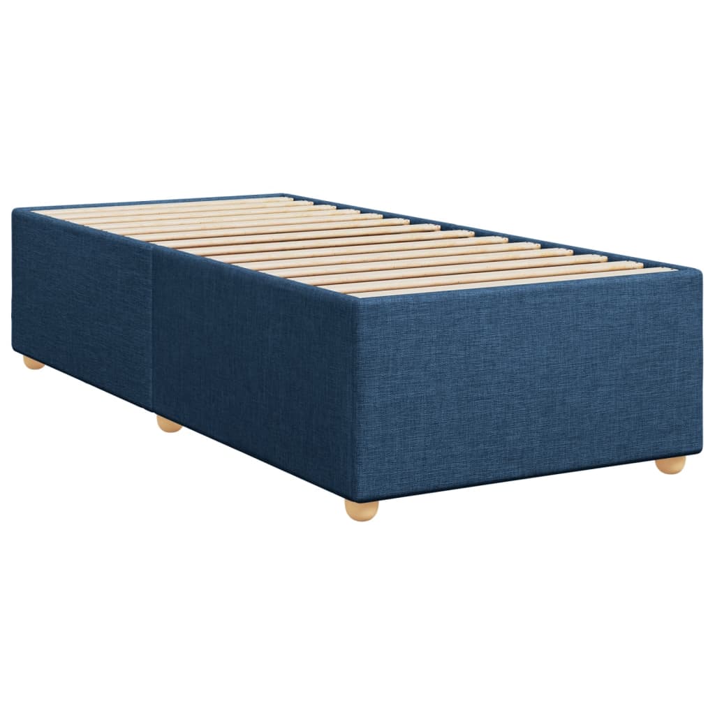 vidaXL Box Spring Bed with Mattress Blue 90x200 cm Fabric