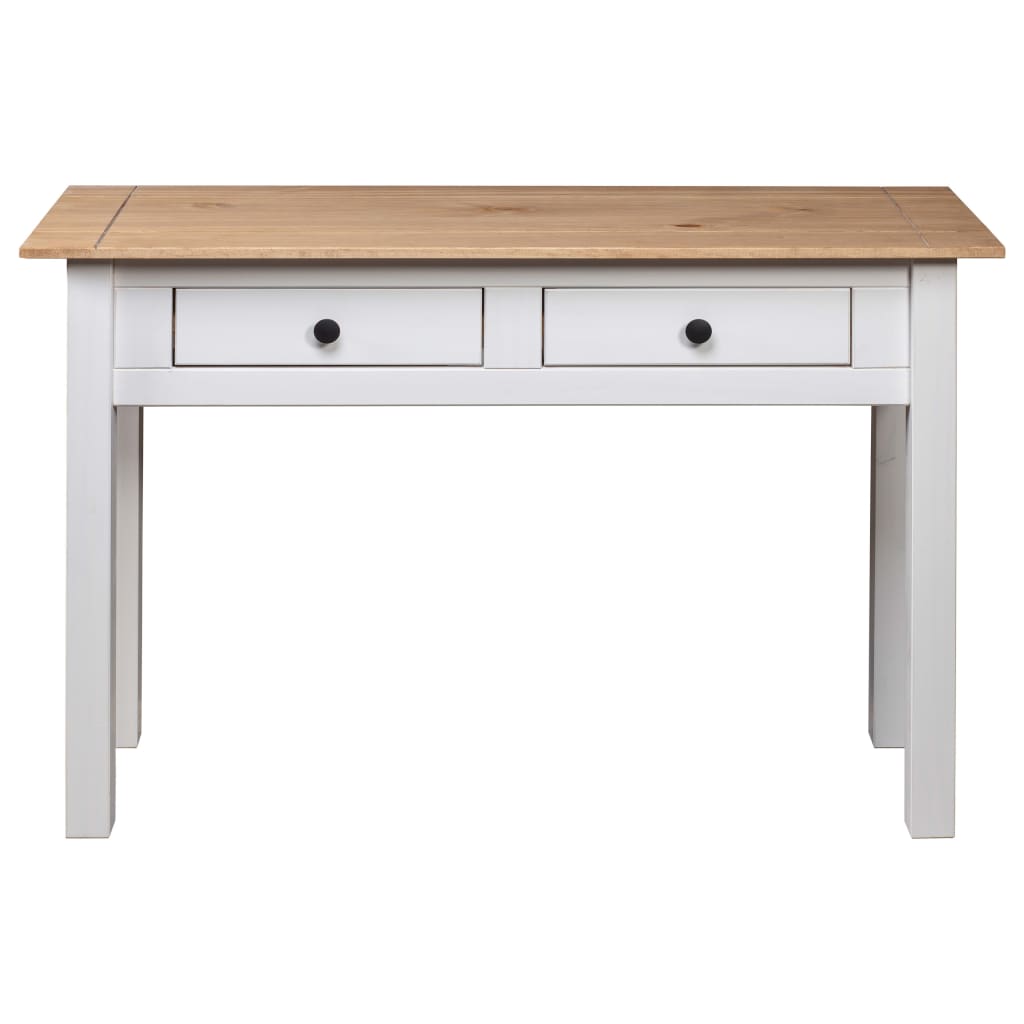 vidaXL Console Table White 110x40x72 cm Solid Pine Wood Panama Range