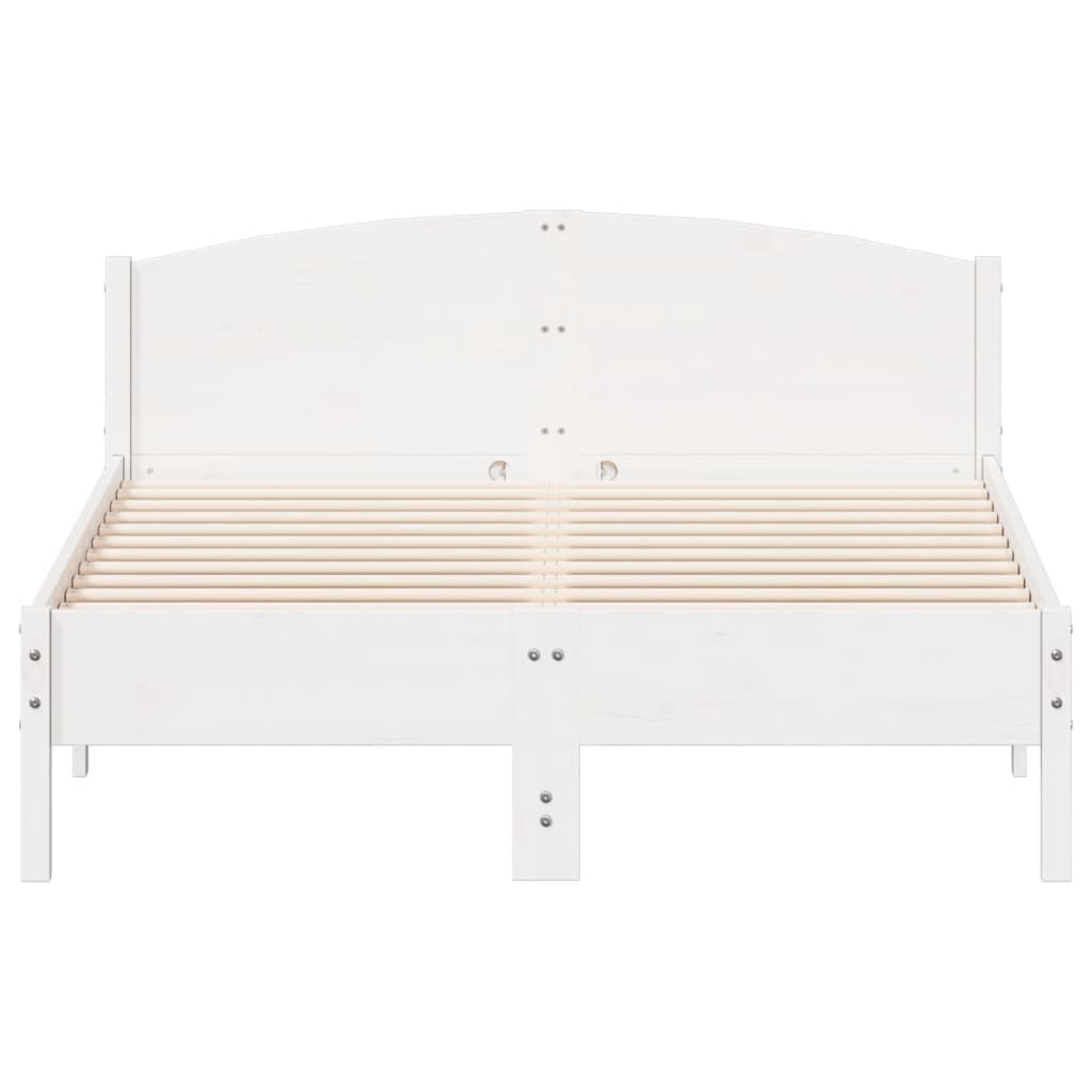 vidaXL Bed Frame without Mattress White 140x190 cm Solid Wood Pine