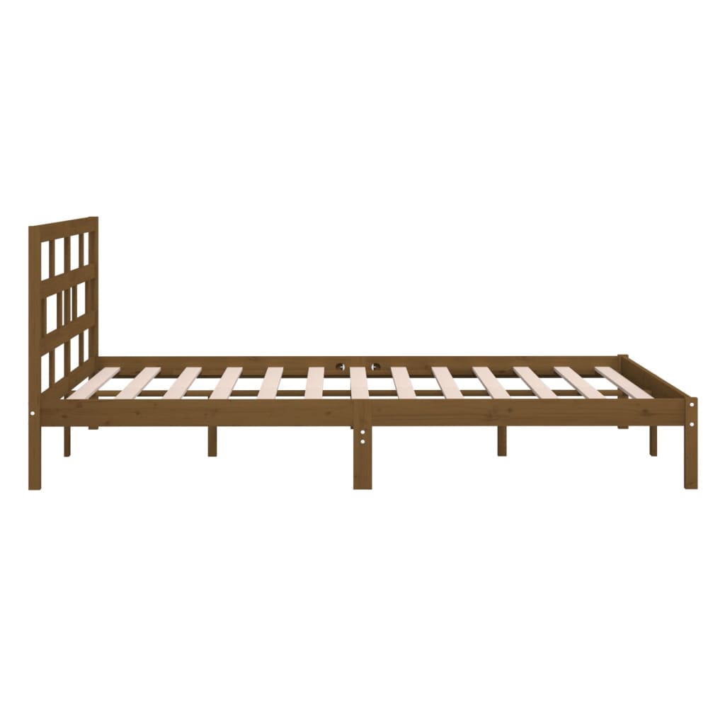 vidaXL Bed Frame without Mattress Honey Brown Solid Wood 120x200 cm (810015+814187)