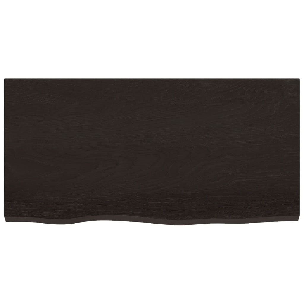 vidaXL Wall Shelf Dark Brown 80x40x(2-4) cm Treated Solid Wood Oak