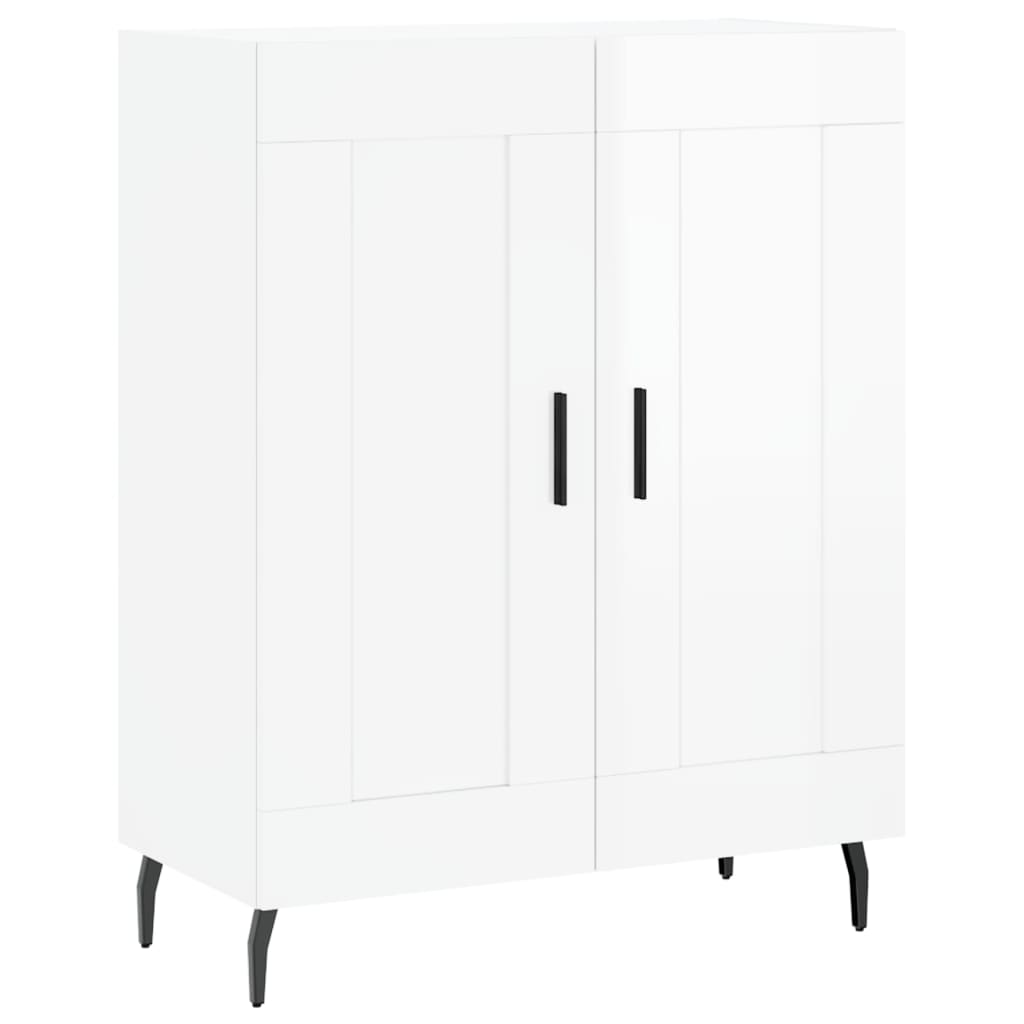 vidaXL Highboard High Gloss White 69.5x34x180 cm Engineered Wood