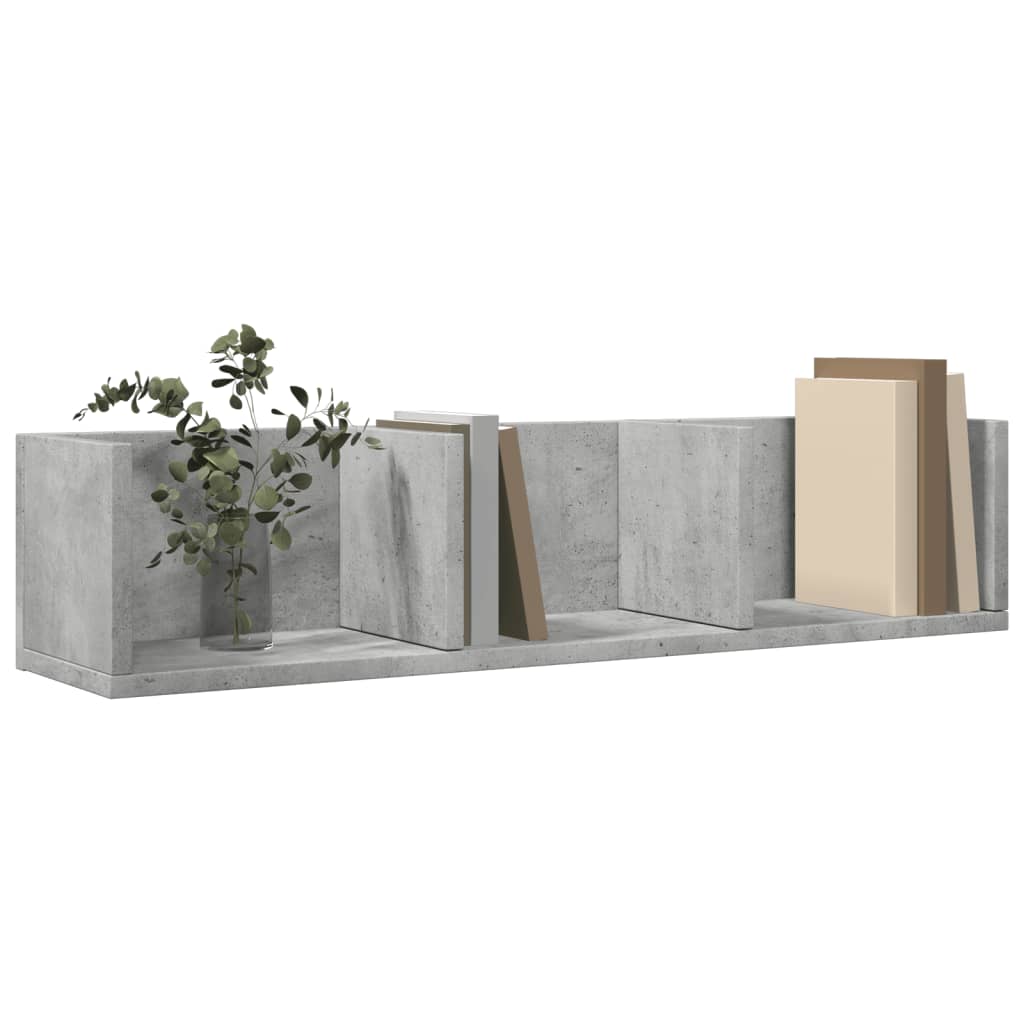 vidaXL Wall Cabinets 2 pcs Concrete Grey 75x18x16.5 cm Engineered Wood