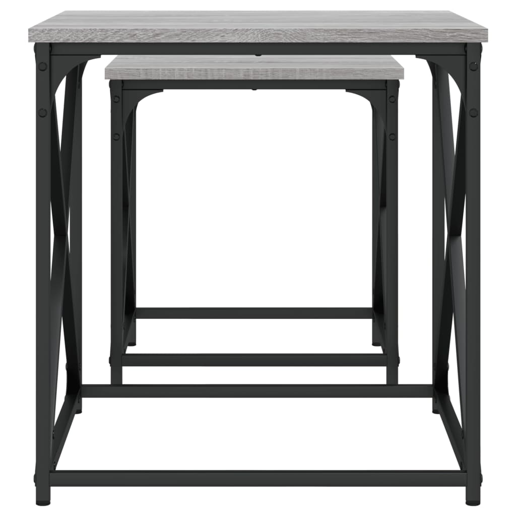 vidaXL Nesting Coffee Tables 2 pcs Grey Sonoma Engineered Wood