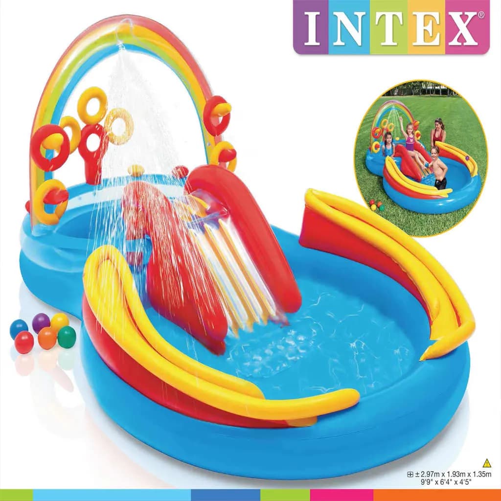 Intex Inflatable Pool Rainbow Ring Play Center 297x193 x135 cm 57453NP