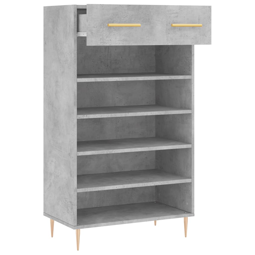 vidaXL Shoe Cabinet Concrete Grey 60x35x105 cm Engineered Wood