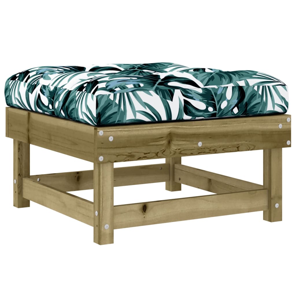 vidaXL Garden Footstools with Cushions 2pcs Impregnated Wood Pine