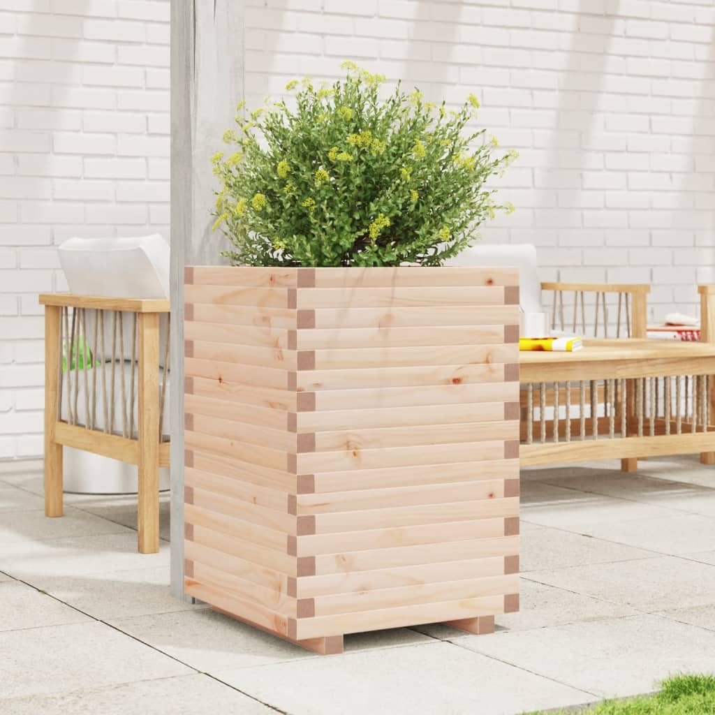 vidaXL Garden Planter 50x50x72 cm Solid Wood Pine