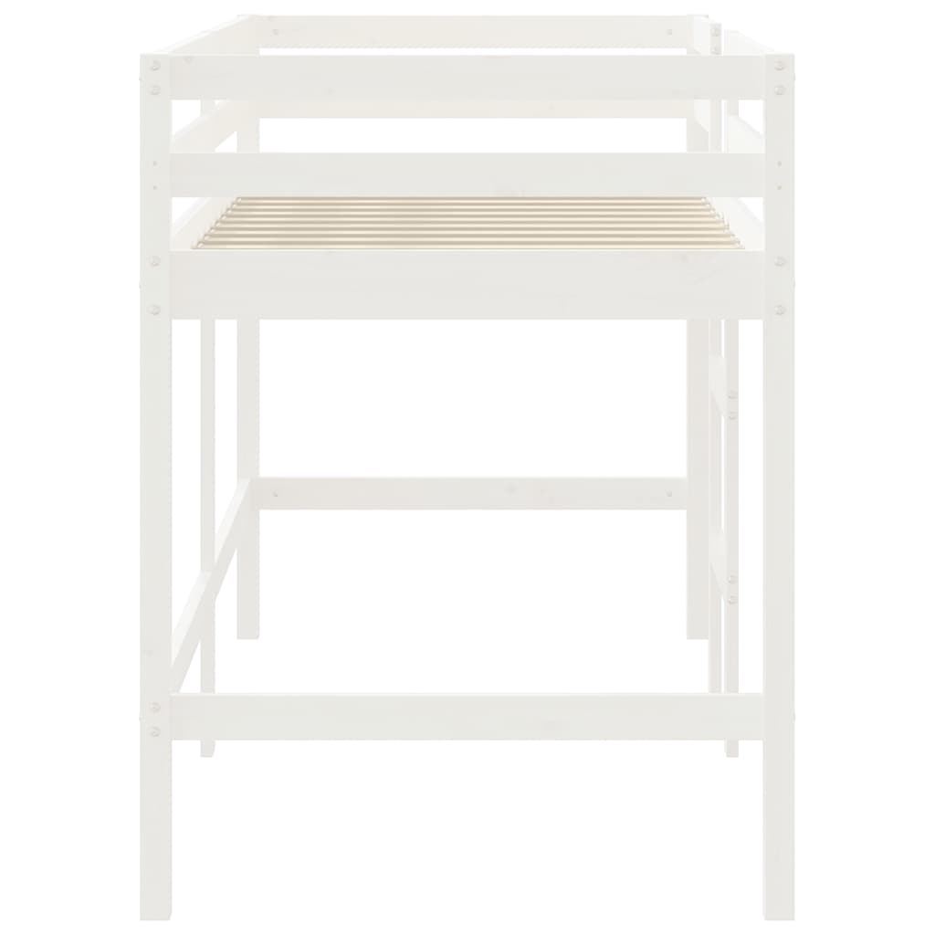 vidaXL Kids' Loft Bed without Mattress with Ladder White 90x190 cm Single