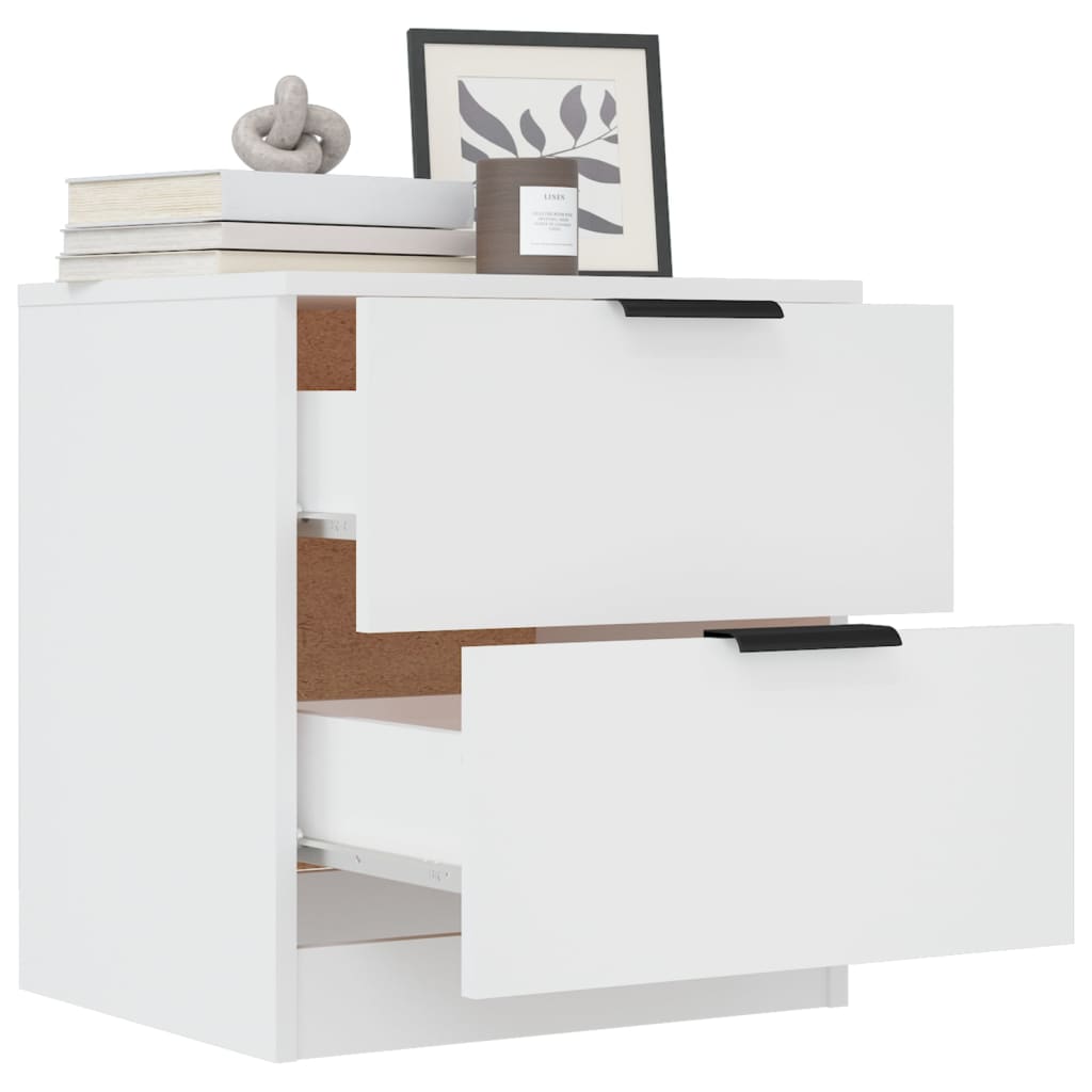 vidaXL Bedside Cabinets 2 pcs White Engineered Wood