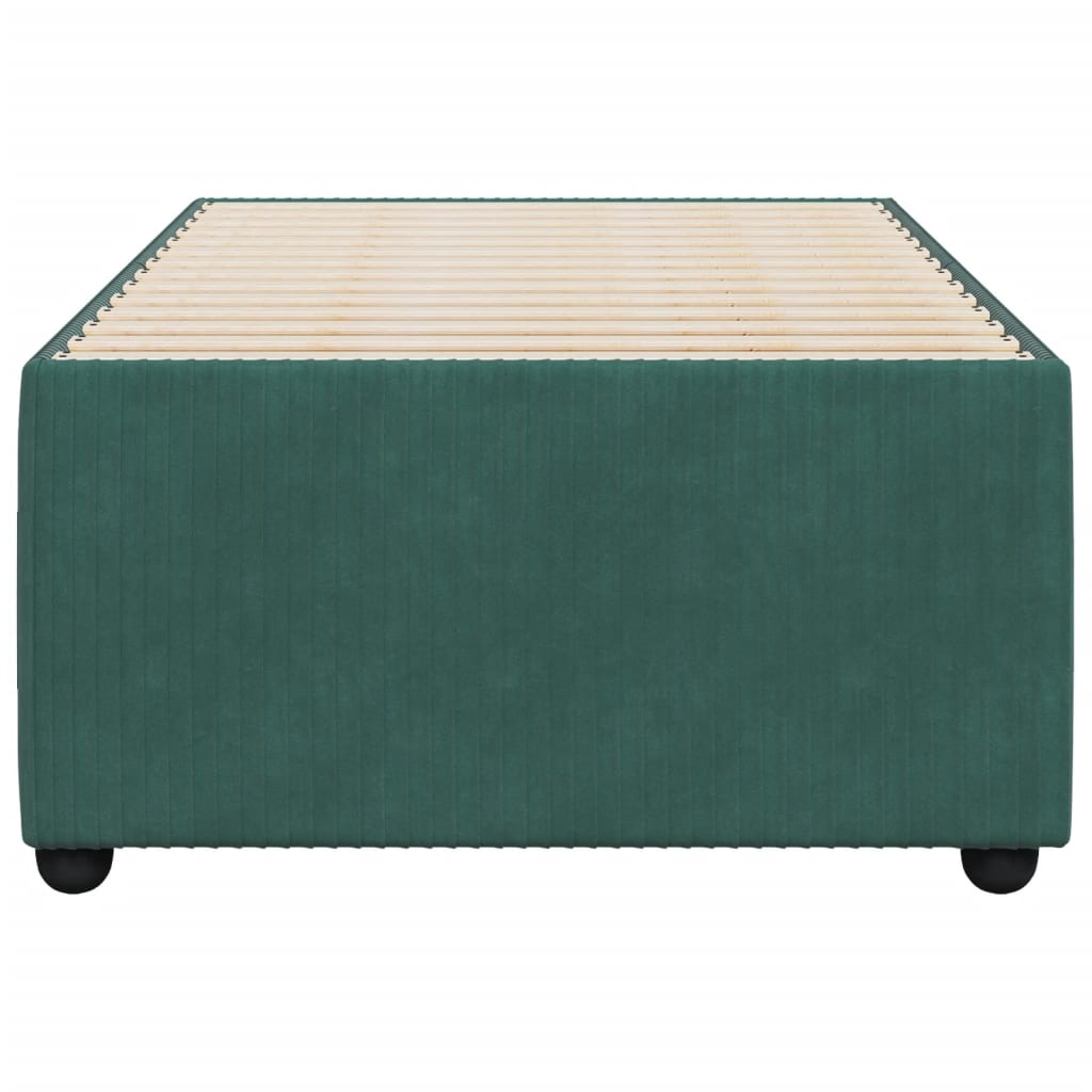 vidaXL Bed Frame without Mattress Dark Green 80x200 cm Velvet