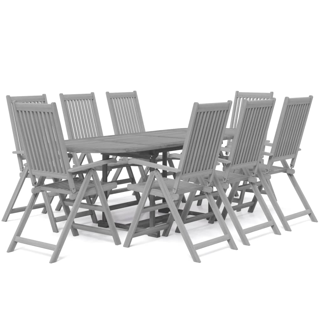 vidaXL 9 Piece Garden Dining Set Solid Wood Acacia