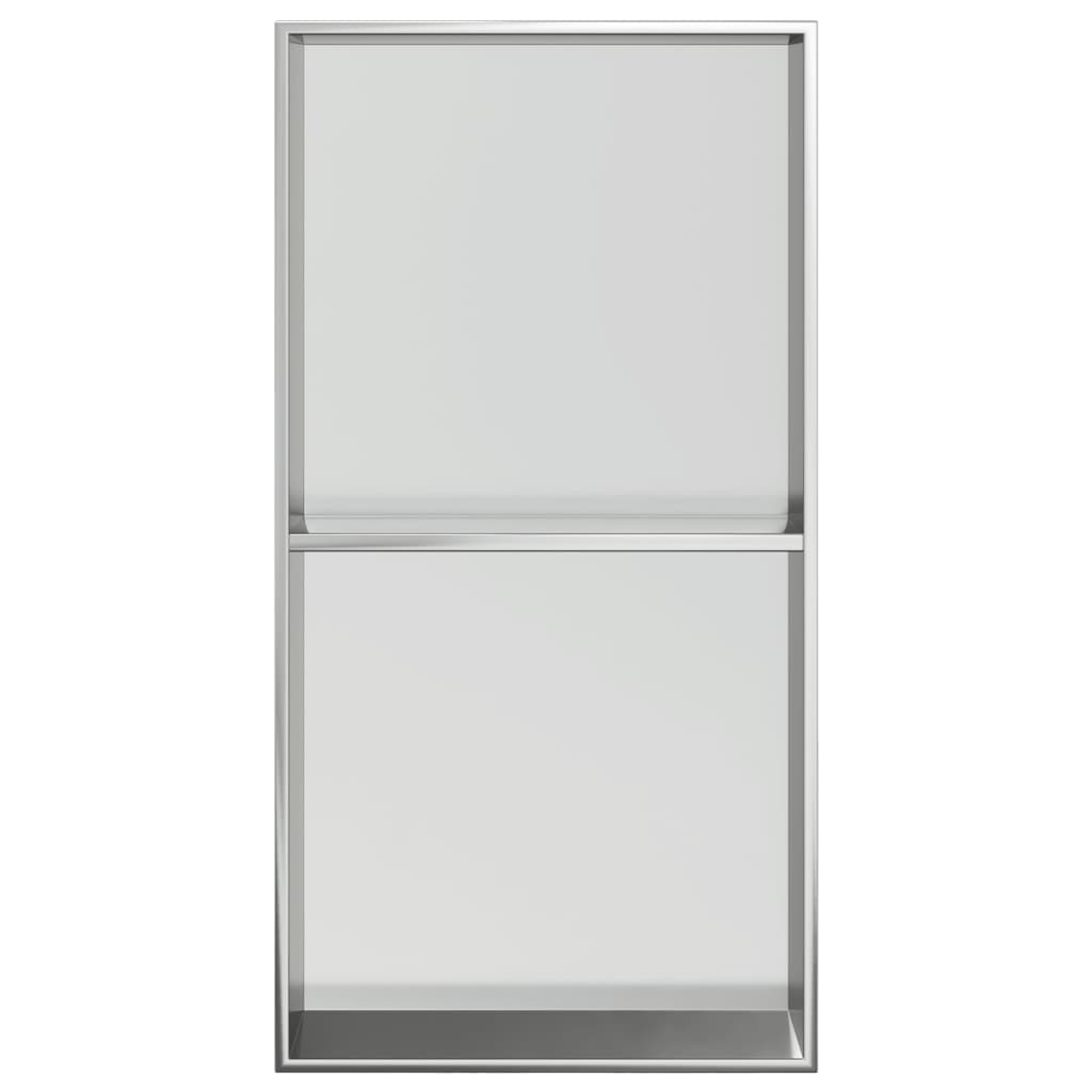 vidaXL Shower Niche Brushed Silver 32x62x9 cm Stainless Steel