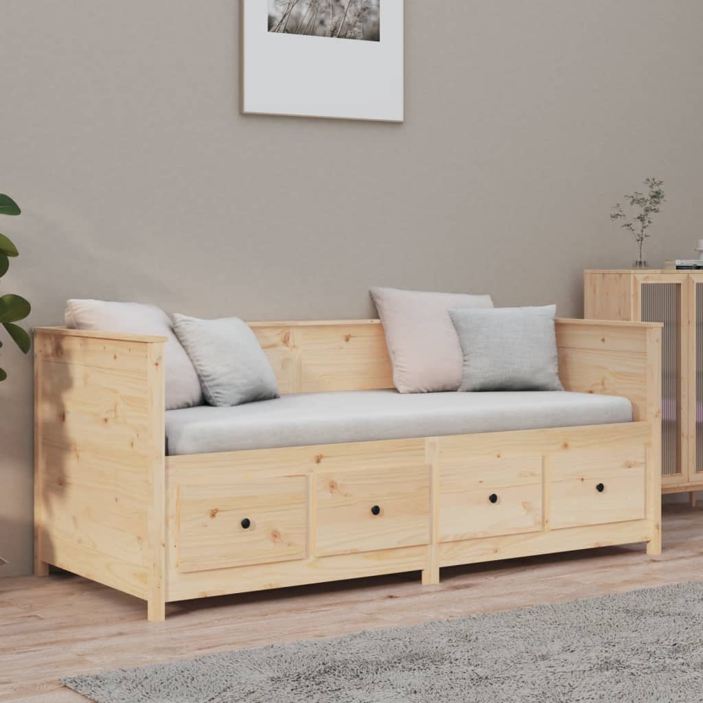 vidaXL Day Bed without Mattress 75x190 cm Small Single Solid Wood Pine