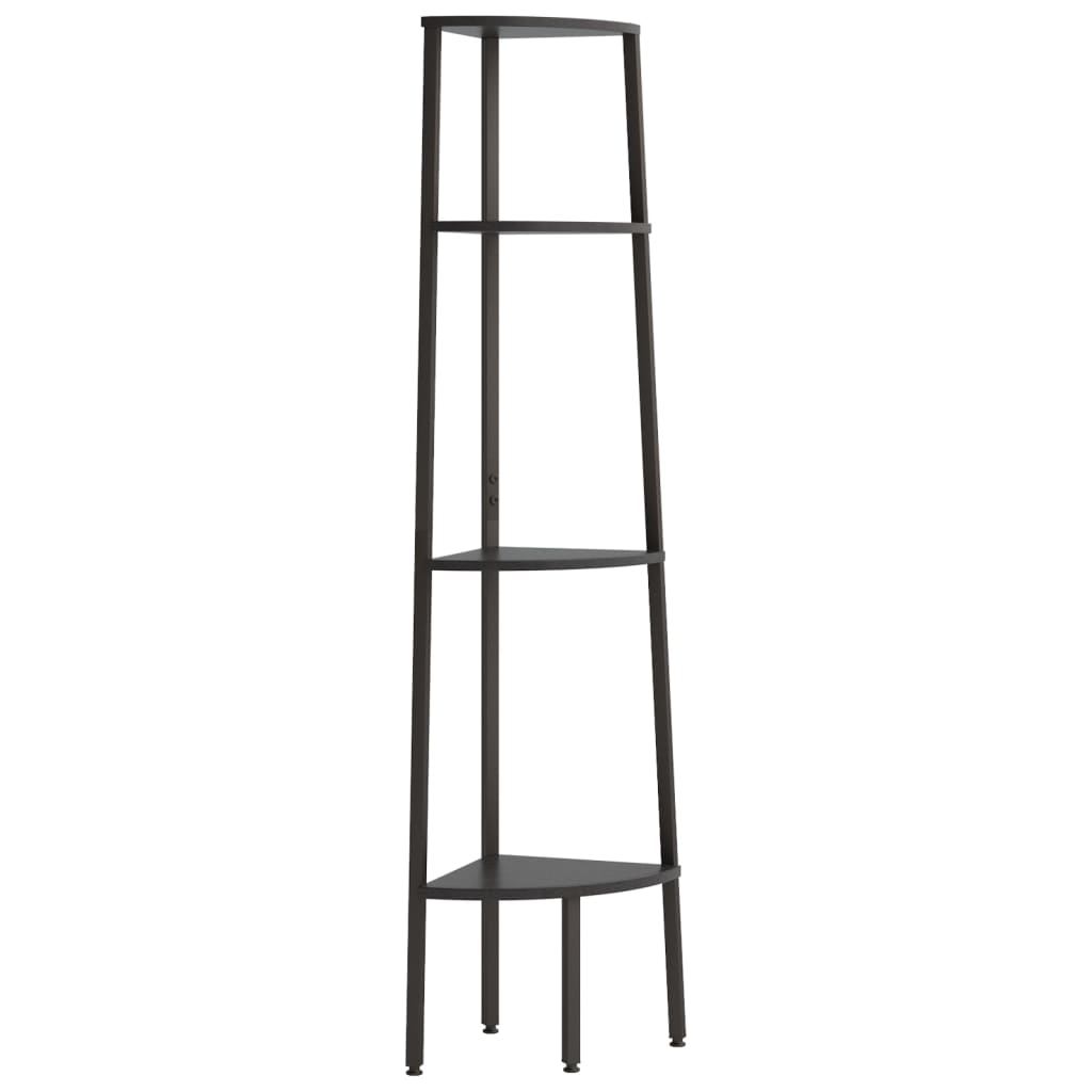 vidaXL 4-Tier Corner Shelf Black 45.5x31.5x150 cm