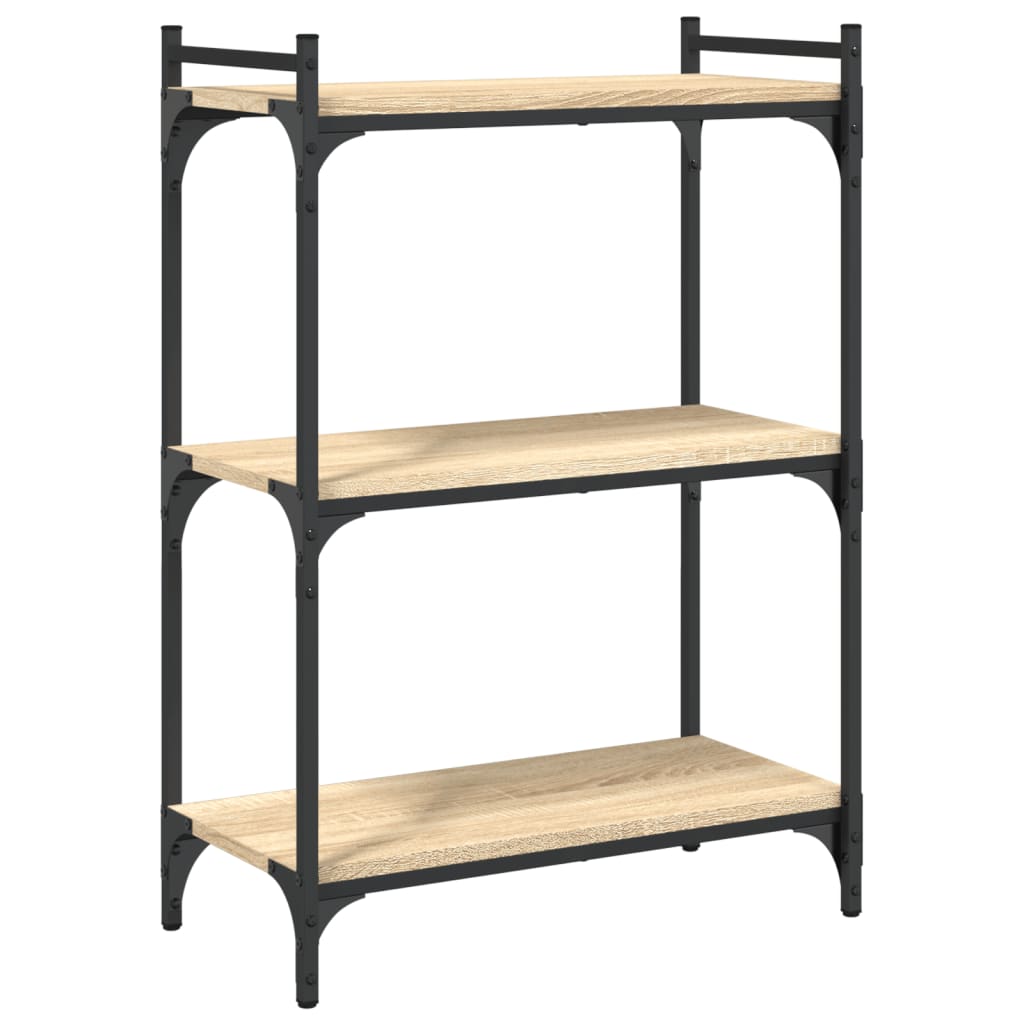 vidaXL Bookcase 3-Tier Sonoma Oak 60x30x86 cm Engineered Wood