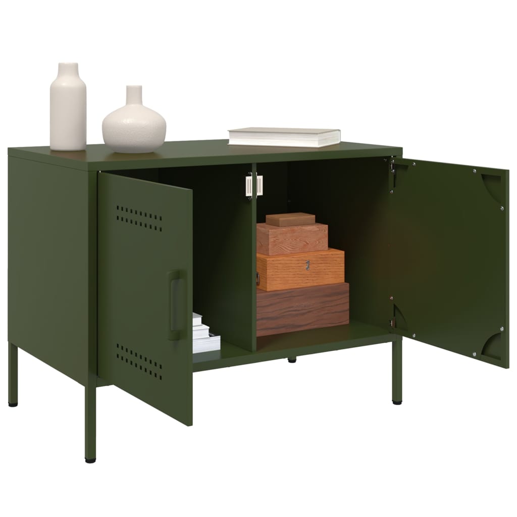 vidaXL TV Cabinet Olive Green 68x39x50.5 cm Steel