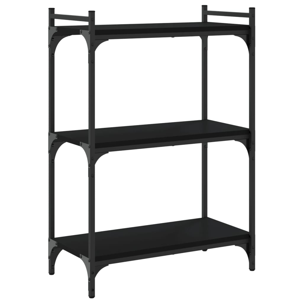 vidaXL Bookcase 3-Tier Black 60x30x86 cm Engineered Wood