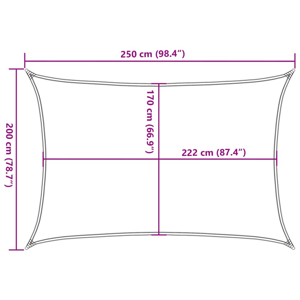 vidaXL Sun Shade Sail Sand 2.5x2 m 100% Polyester Oxford