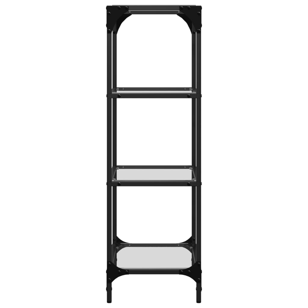 vidaXL Storage Rack with Transparent Glass Top 40x30x95 cm Steel