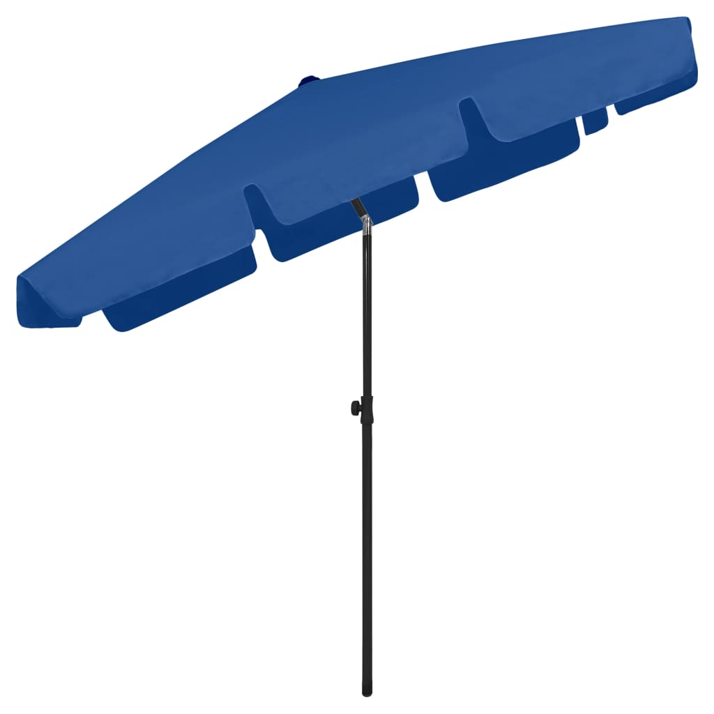 vidaXL Beach Parasol Azure Blue 200x125 cm