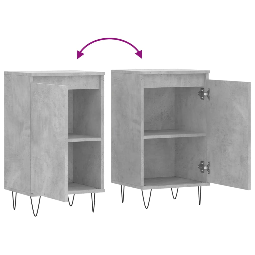 vidaXL Sideboards 2 pcs Concrete Grey 40x35x70 cm Engineered Wood