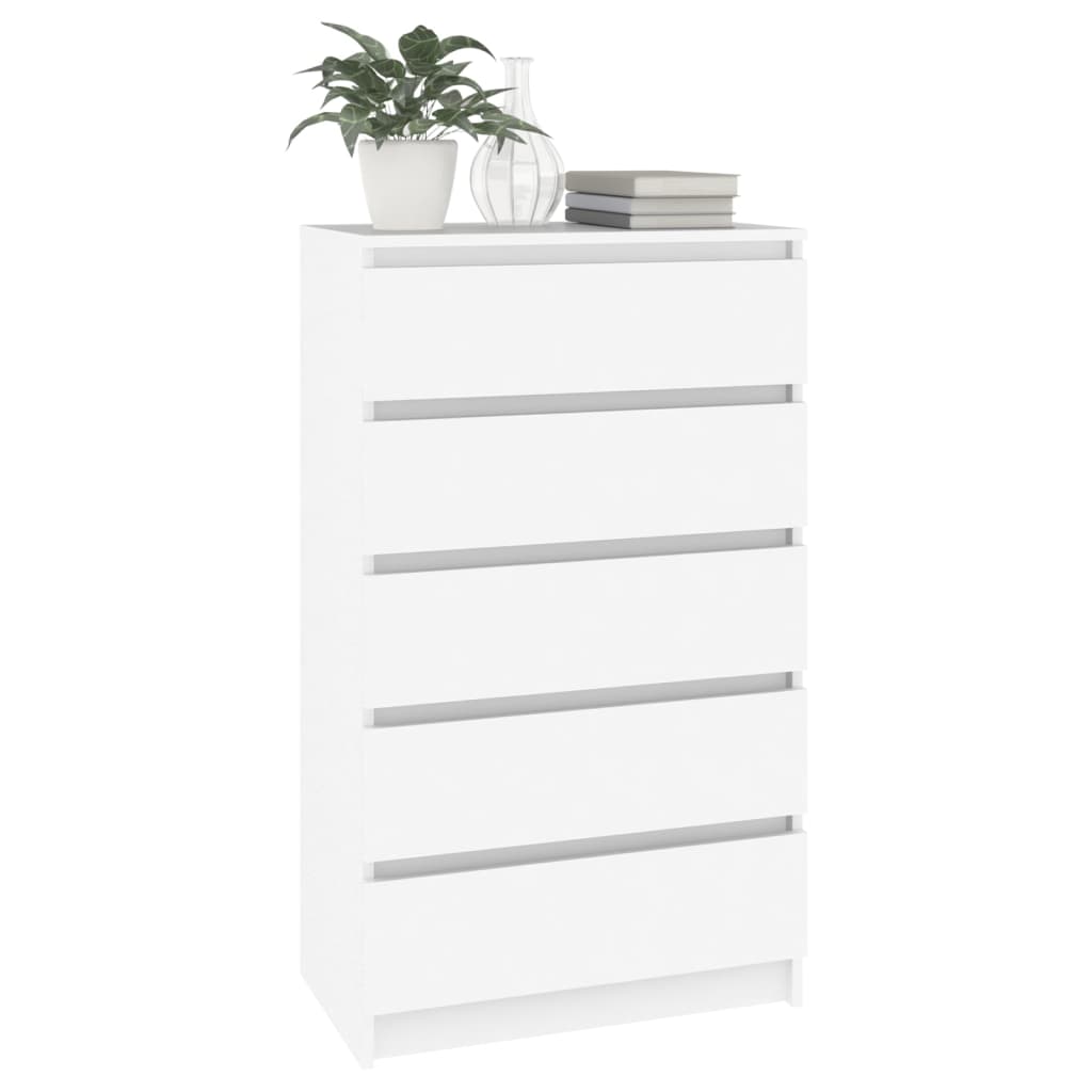 vidaXL Drawer Cabinet White 60x36x103 cm Engineered Wood