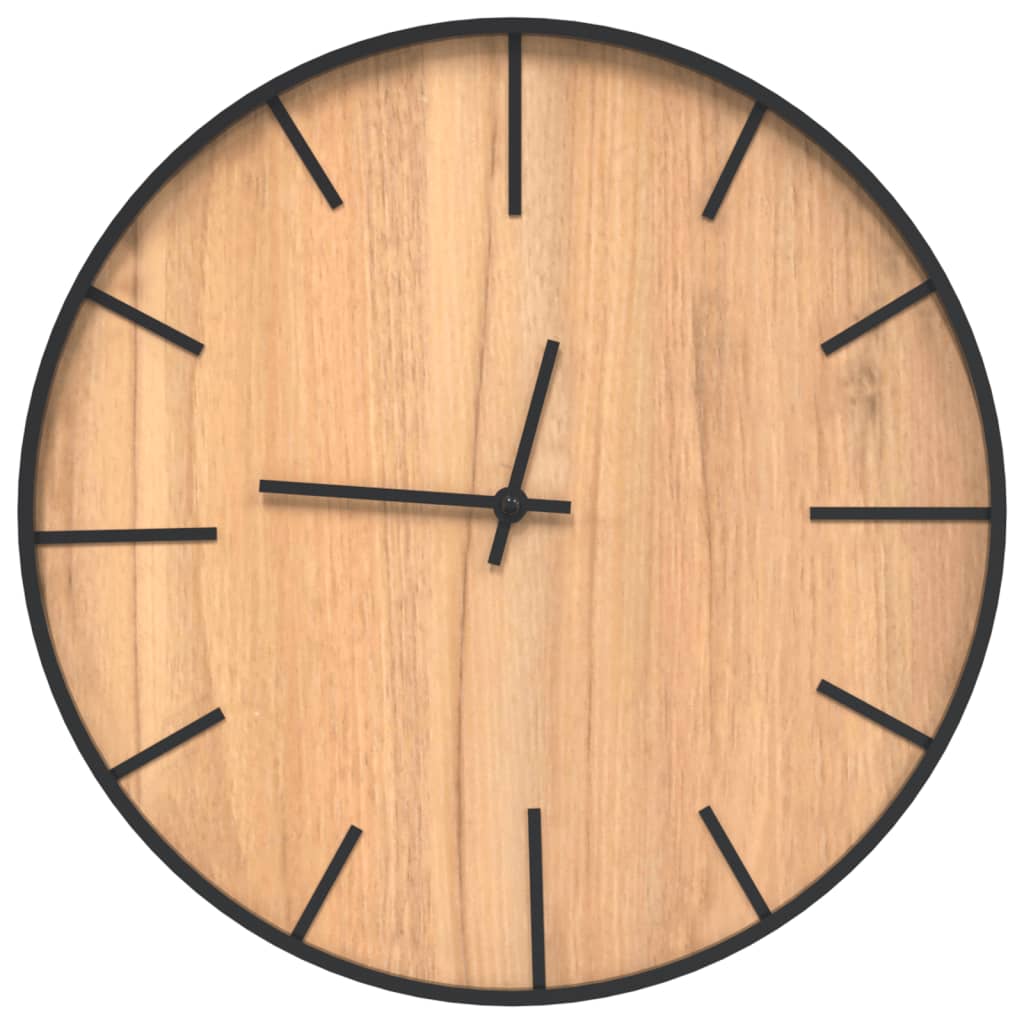 vidaXL Wall Clock Brown Ø39 cm Iron and Engineered Wood