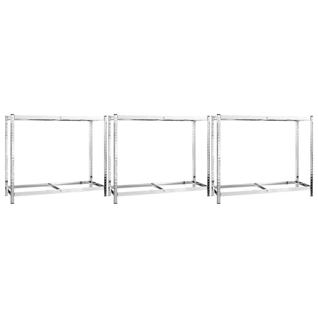 vidaXL 2-Layer Tire Rack 3 pcs Silver 110x40x110 cm Steel