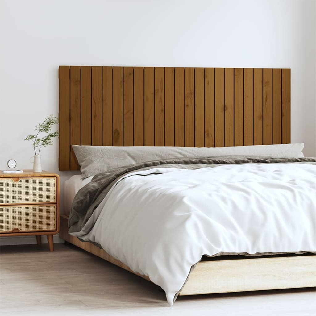 vidaXL Wall Headboard Honey Brown 147x3x60 cm Solid Wood Pine