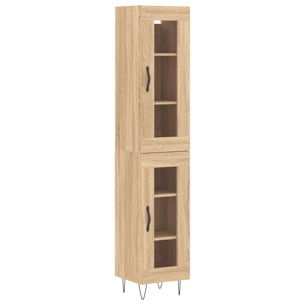 vidaXL Highboard Sonoma Oak 34.5x34x180 cm Engineered Wood