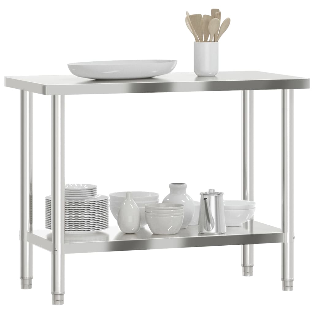 vidaXL Kitchen Work Table 110x55x85 cm Stainless Steel