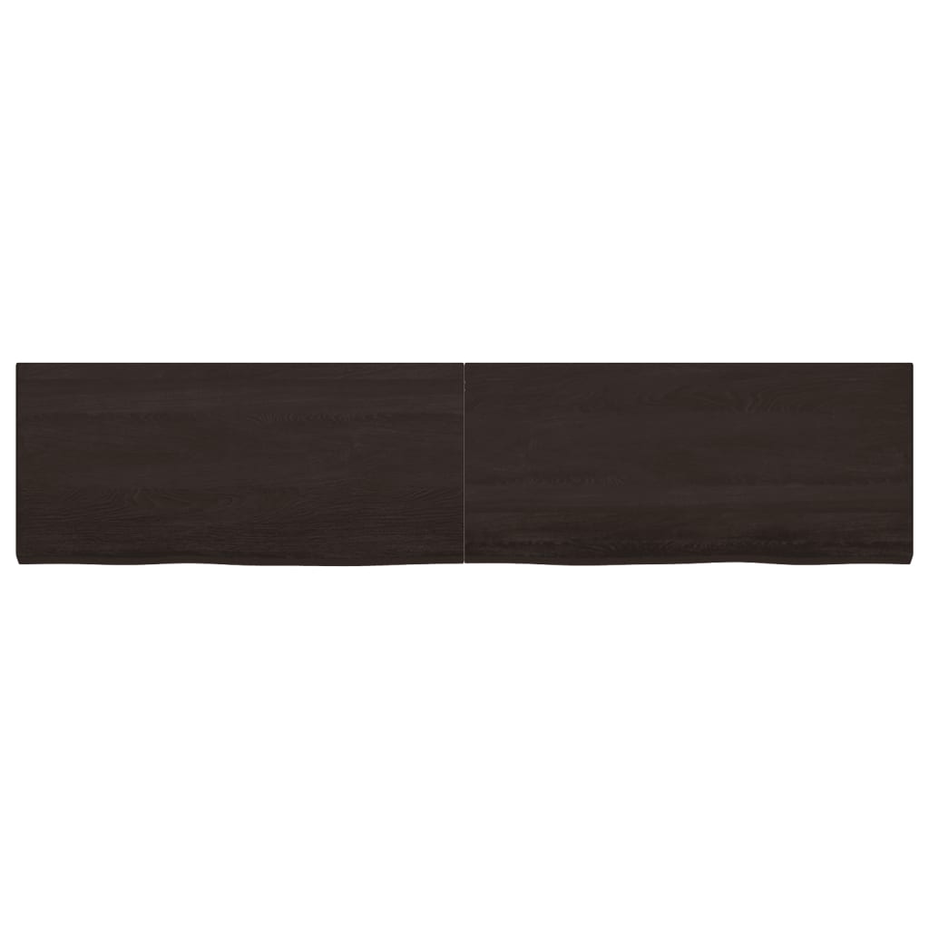 vidaXL Bathroom Countertop Dark Brown 220x50x(2-4) cm Treated Solid Wood