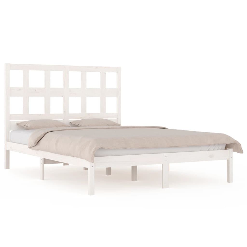 vidaXL Bed Frame without Mattress White 120x200 cm Solid Wood Pine