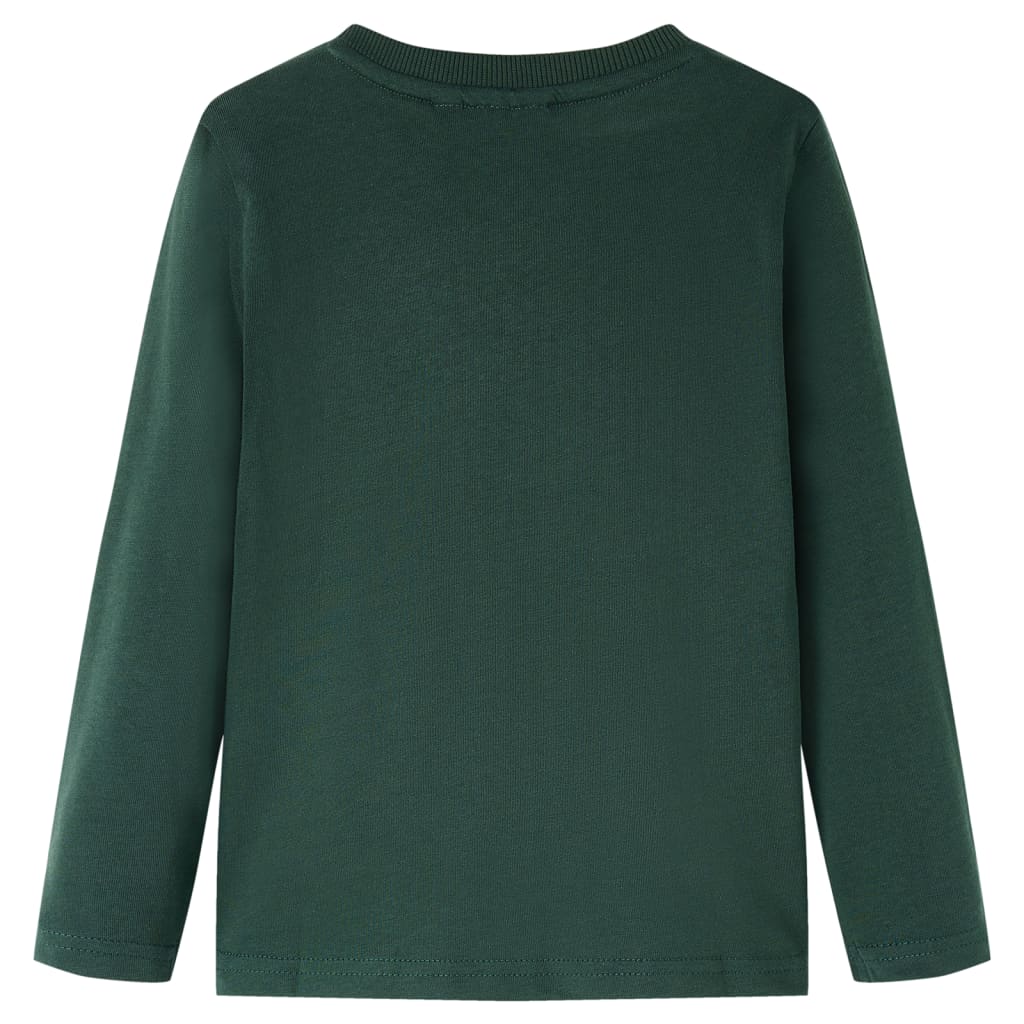 Kids' T-shirt with Long Sleeves Dark Green 116