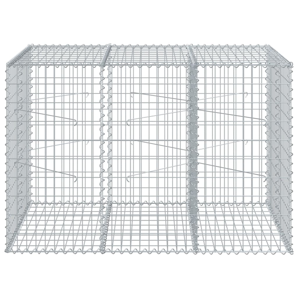 vidaXL Gabion Basket with Cover 150x100x100 cm Galvanised Iron