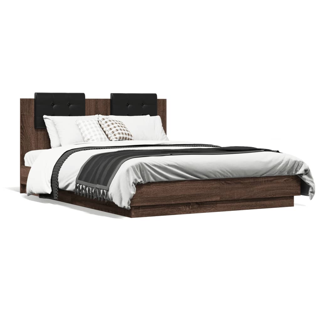 vidaXL Bed Frame without Mattress Brown Oak 120x190 cm Small Double